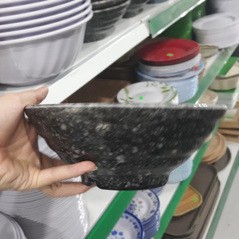 Tô nhựa Melamine Nhuthaco Màu Nhám Xám vân đá size 18 + size 20