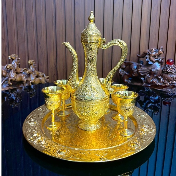 (Ảnh thật) Ấm đồng mạ vàng Hoàng gia cao cấp NO1VIE, Sang trọng tinh tế chống rỉ sét oxy hóa