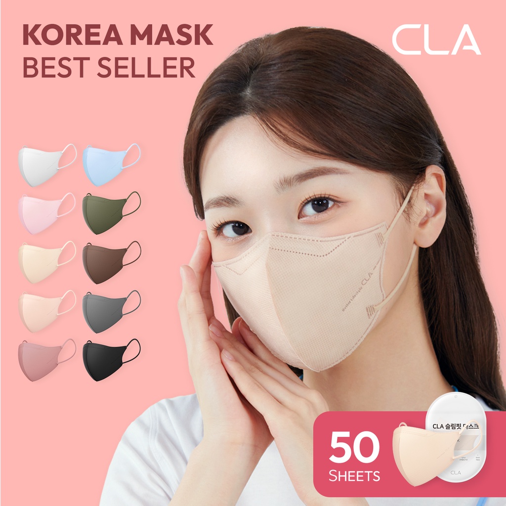 Bộ 50 Khẩu Trang 3D Màu Sắc Mỏng Nhẹ 4 Lớp Phong Cách Hàn Quốc