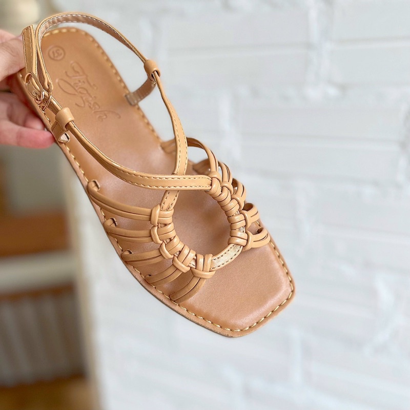 GIÀY SANDAL ĐẾ THẤP DÂY BUỘT HỞ MŨI CÓ SIZE LỚN 35-42