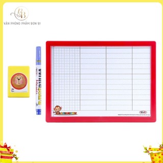 Bảng 2 mặt học sinh A4 tặng kèm bút dạ và giẻ lau bảng WINQ B06, bảng viết phấn, bảng viết bút dạ xóa được