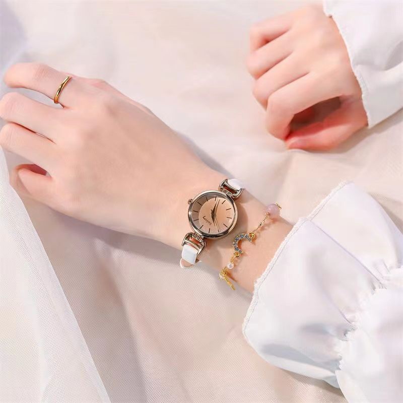 Đồng Hồ Analog Máy Quartz Mặt Nhỏ Dây Mảnh Sang Trọng Phong Cách Retro Cho Nữ