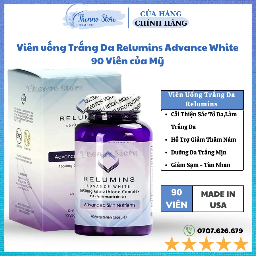Viên uống Trắng Da Relumins Advance White 90 Viên của Mỹ