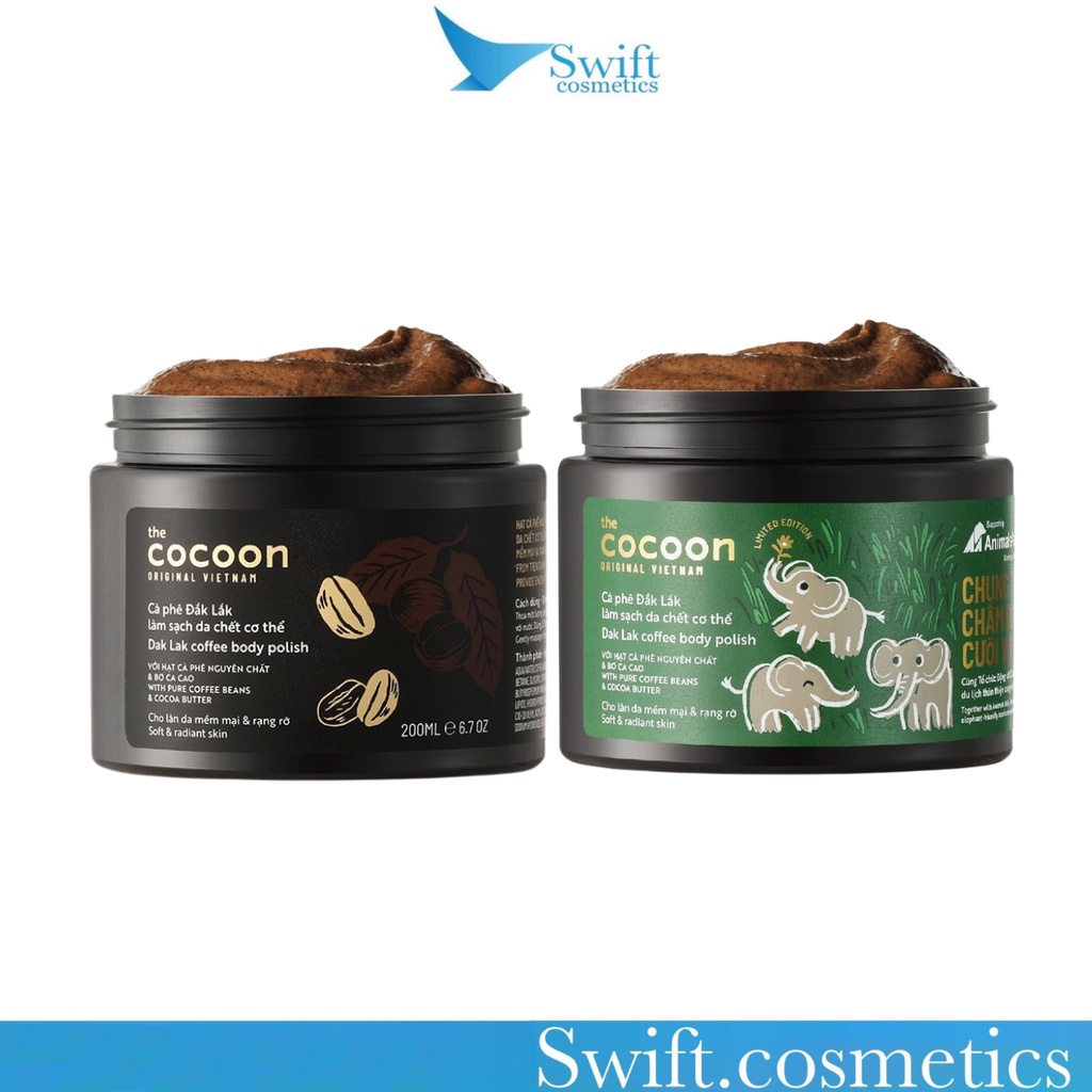 Tẩy Da Chết Cà Phê Đắk Lắk Làm Sạch Da Chết Dak Lak Coffe Body The Cocoon 200ml