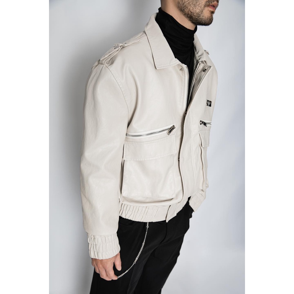 Áo Khoác Amand Trucker Leather Jacket v2 - Beige