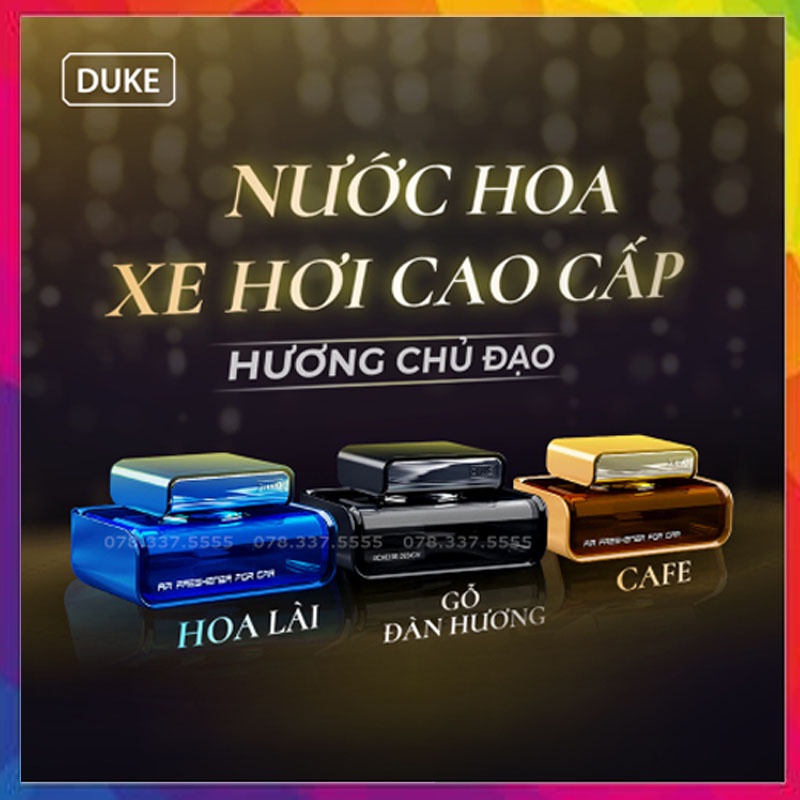 Nước hoa ô tô DUKE cao cấp đặt taplo ô tô khử mùi chống say xe chiết xuất hoàn toàn từ thiên