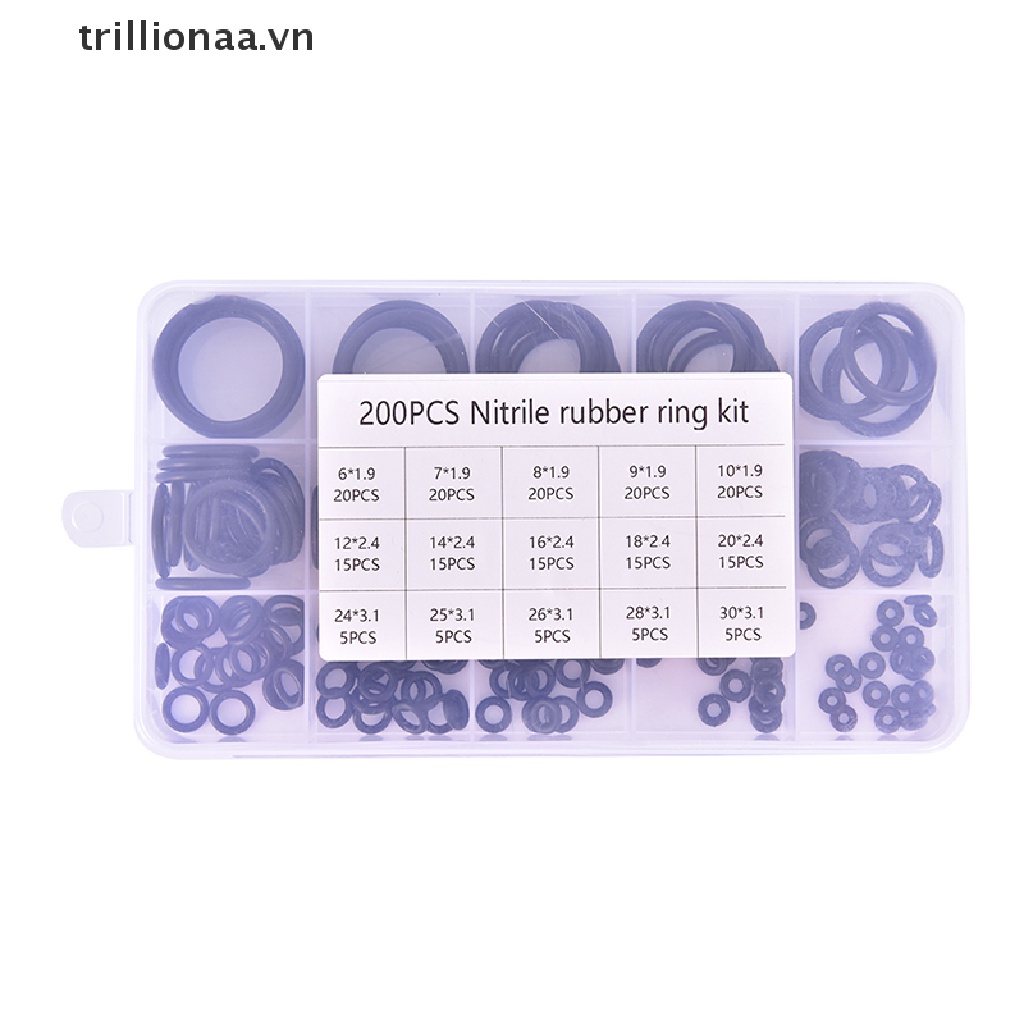 Set 200 Vòng Đệm Cao Su Hình Chữ O Chuyên Dụng