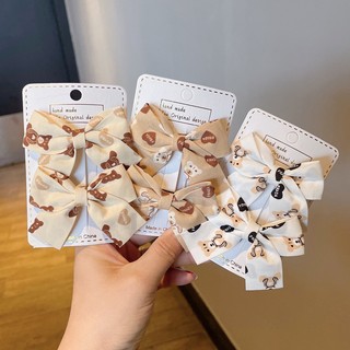 Sét 2 kẹp tóc màu cà phê sữa đáng yêu cho bé gái