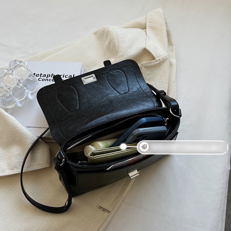 Túi Đeo Chéo Hình Vuông Nhỏ Màu Đen Thời Trang Cho Nữ