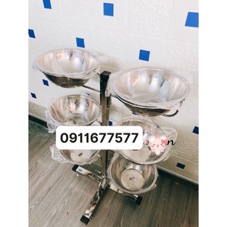 Thau inox 22cm(để vừa kệ 3 tầng,kệ thau)