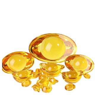 Thỏi vàng tài lộc thuỷ tinh nhí 2cm