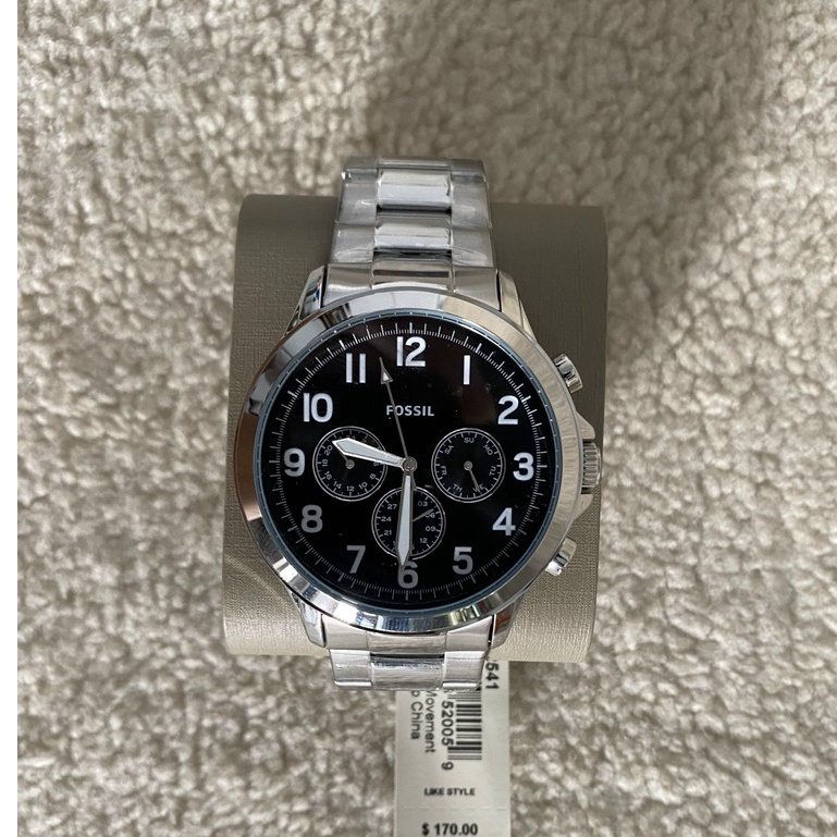 Đồng hồ nam Fo.ssil  mặt đen lịch ngày tuần   Case 48mm, mỏng 12mm