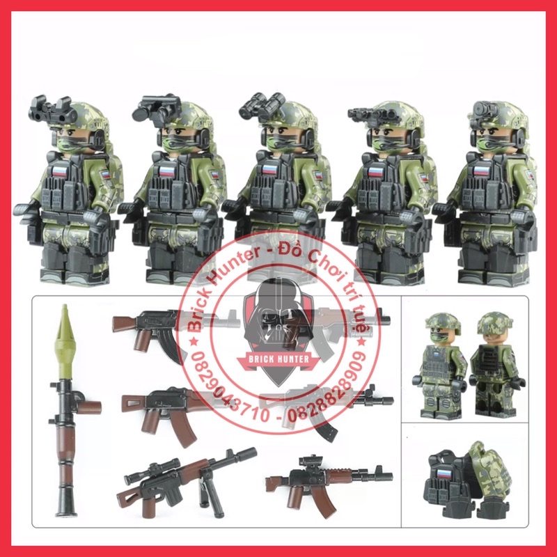 Minifigures military Combo 5 Lính đặc nhiệm Spetsnaz đội Alpha của Nga - Russian Army special force