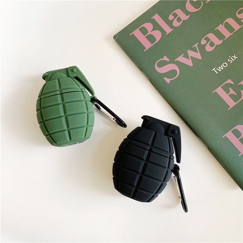 Ốp airpods pro, case airpods 1 2 3 Pro trái boom, luu dan - Tặng kèm móc sắt