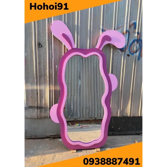 Gương thỏ vuông decor nhiều màu