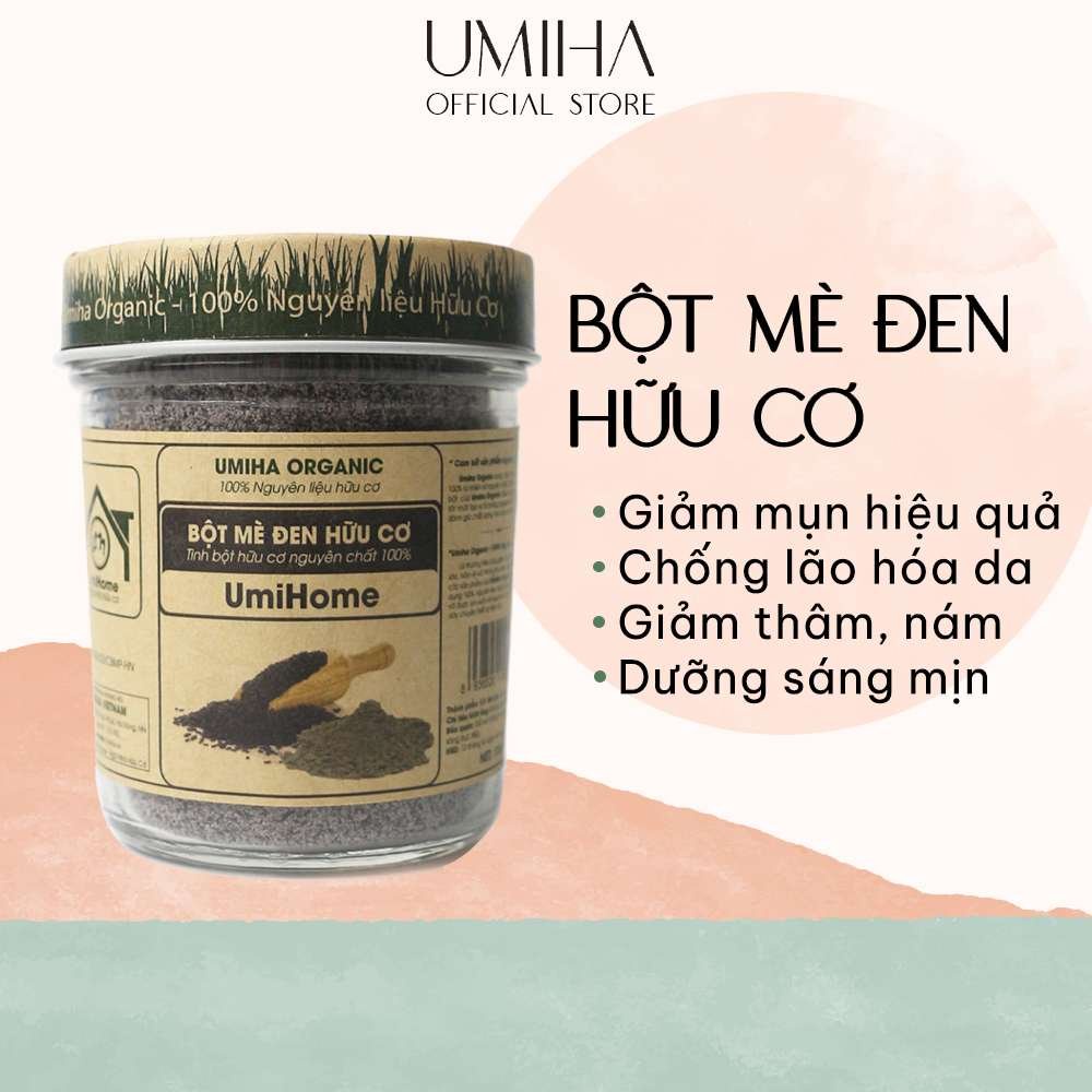 Bột Mè Đen Đắp Mặt Nạ Hữu Cơ UMIHA Nguyên Chất | Black Sesame Powder 100% Organic 40/85/135g