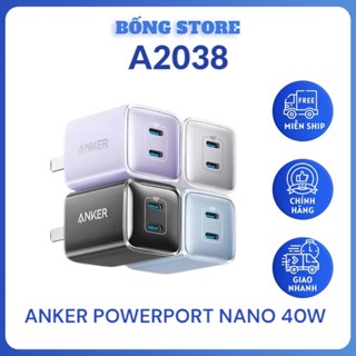 Củ Sạc Nhanh Anker 521 Nano Pro 40W 2 cổng Type C đầy đủ công nghệ PD PPS QC - A2038 - Bảo hành 12 tháng