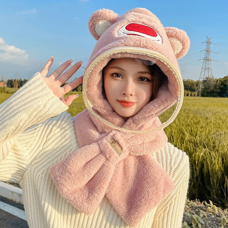 Khăn quàng mũ gấu mùa đông dễ thương chống gió