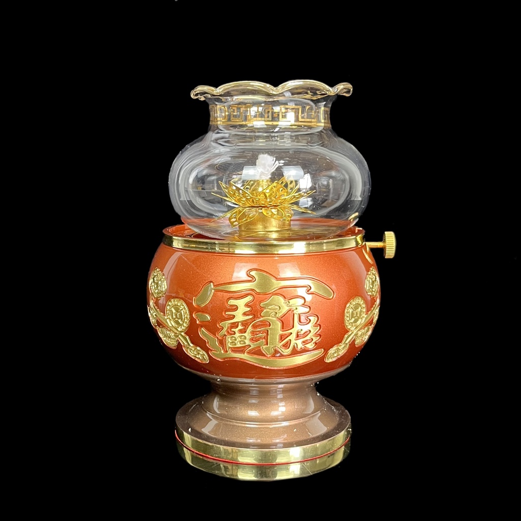 Bộ Lư Bình Dĩa , đèn dầu , bình 12 , lư 7 bằng Đồng Phối Đỏ họa tiết sang trọng - phật giáo tường thuận