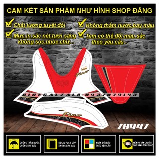 Tem rời dán xe mio fino classico mẫu hoa văn trắng đỏ - khả anh