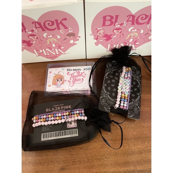 Bộ 4 vòng tay BLACK PINK Chính Hãng - BLACKPINK  BRACELET SET