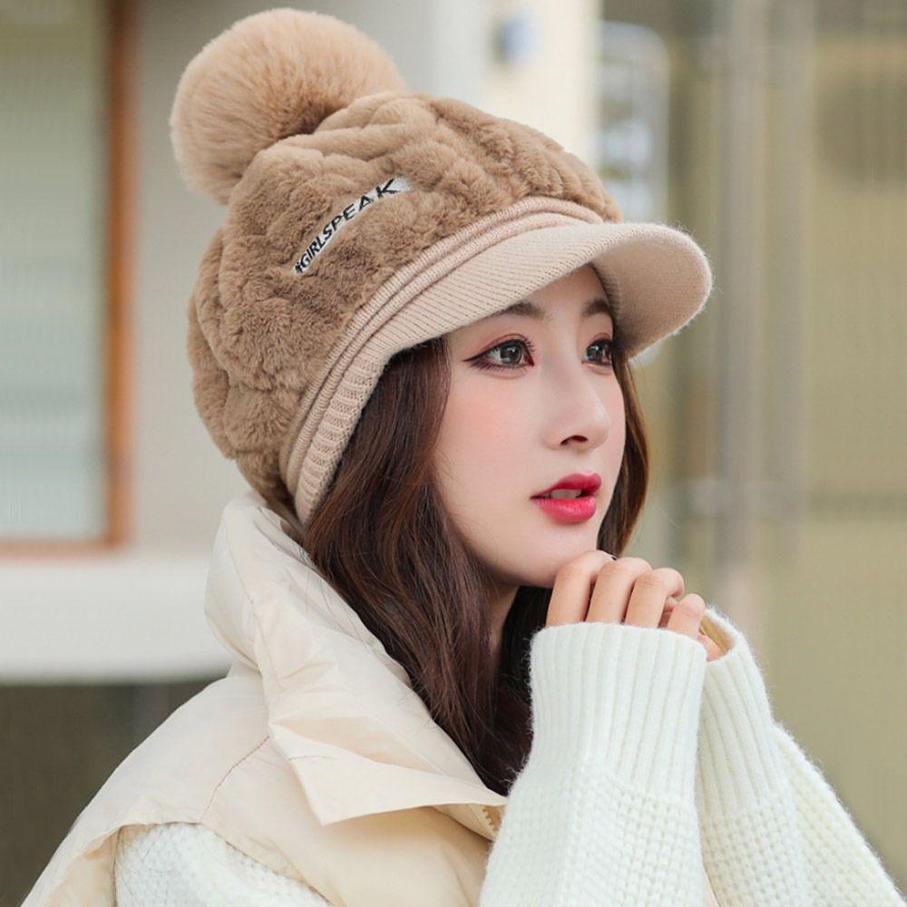 SUMU Mũ Lưỡi Trai Dày Dặn Giữ Ấm Thời Trang Cho Nữ