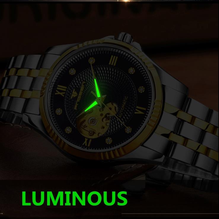 Đồng Hồ Cơ Nam FNGEEN 6810 Lộ Tim Cơ Dây Kim Loại Size 42mm Chống Nước - DONGHO AUTOMATIC