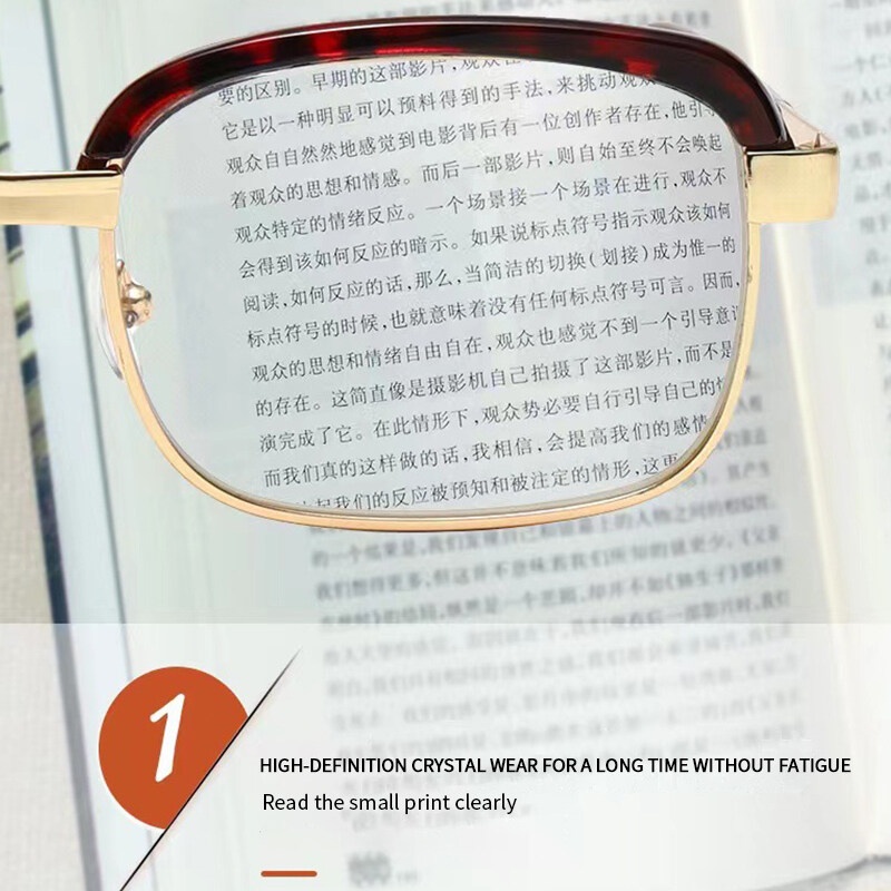 Kính Đọc Sách Gọng Lớn Bằng Kim Loại Pha Lê Thời Trang Thoải Mái