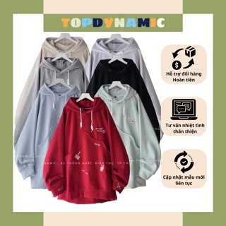 Áo Hoodie nỉ thêu ECKOK HOUSE form rộng unisex Ảnh shop tự chụp