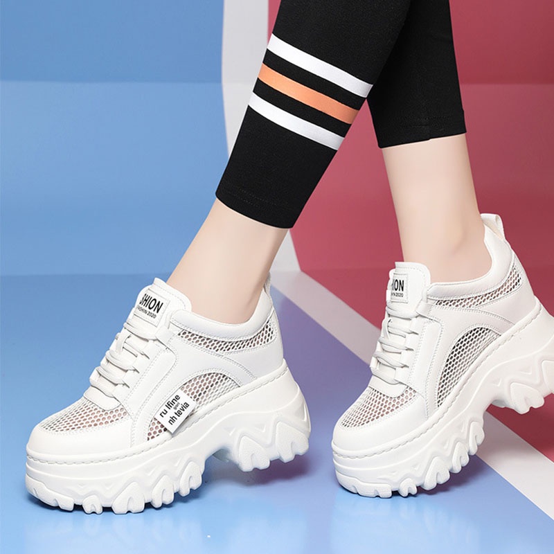 Giày Sneaker Đế Dày Thoáng Khí Phong Cách harajuku Đơn Giản Cho Nữ