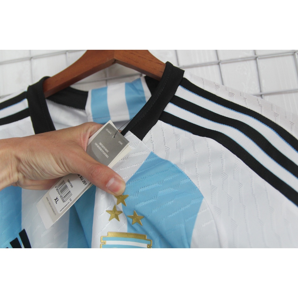 Bộ quần áo bóng đá Argentina 3 sao vô địch WC 2022 - Bản Player - Trắng Xanh sân nhà