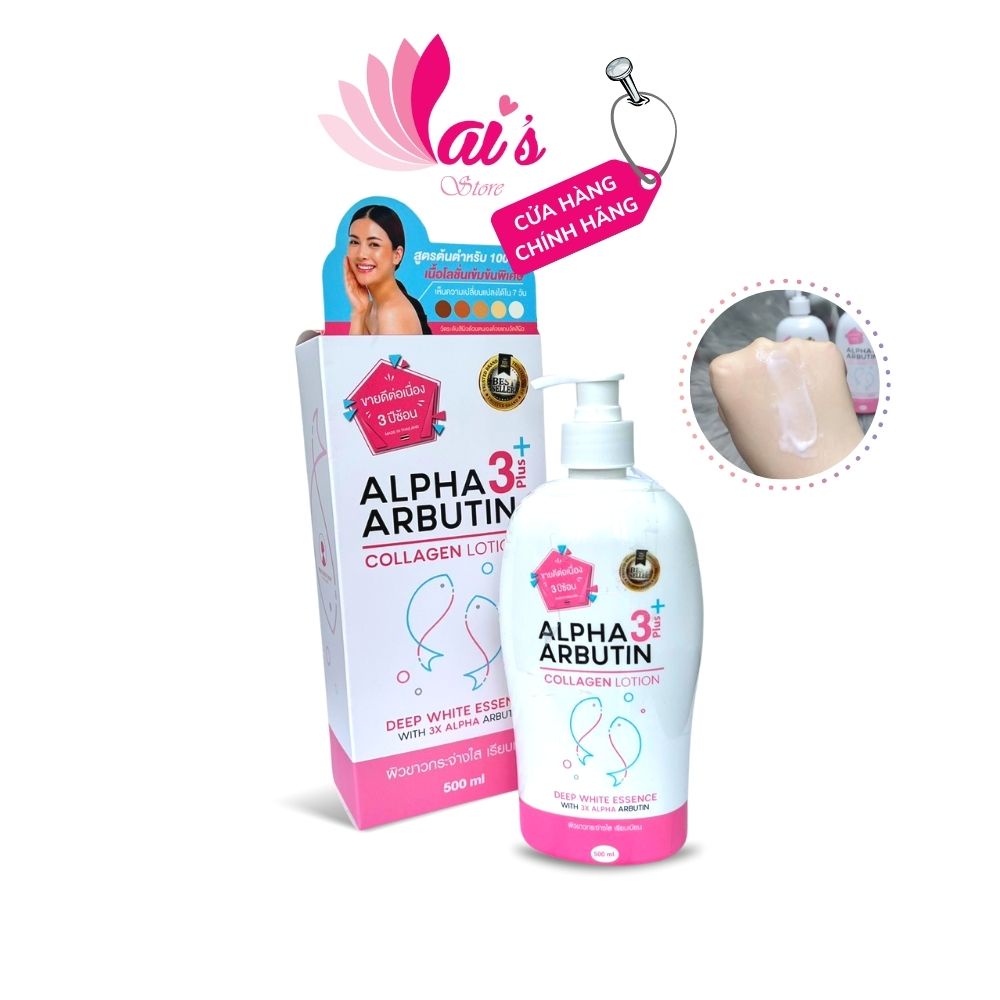 Sữa Dưỡng Thể Trắng Da Alpha Arbutin Thái Lan Collagen Lotinon 500ml Dưỡng Da Trắng Mịn, Chống Tia UVA Và UVB - LAIHCMN