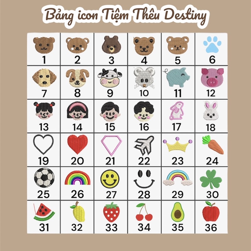 Nametag, móc khoá thêu tên bé mới