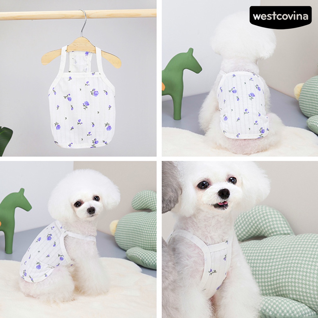 [COD]♘Áo Thun Polyester Họa Tiết Hoa Cúc Thông Dụng Thời Trang Mùa Hè Cho Thú Cưng