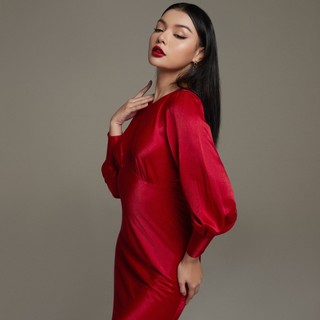 Đầm lụa MAYBI midi nhiều màu