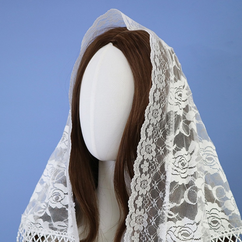 Khăn Trùm Đầu Phối Ren Hoa Cho Nữ