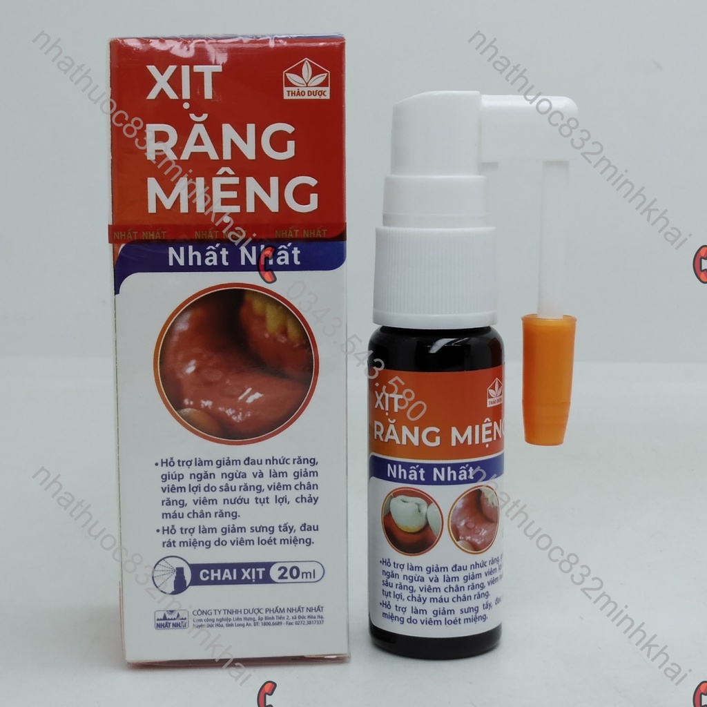 Xịt răng miệng Nhất Nhất chai 20ml - - Hỗ trợ làm giảm sưng tấy, đau rát miệng do viêm loét miệng