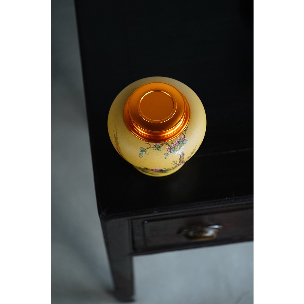 (Tử Sa) Hũ đựng trà nắp đồng 02 lớp siêu khít loại lớn