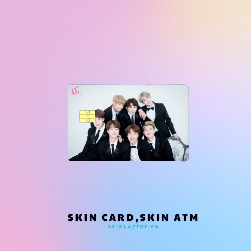 Miếng Dán Thẻ Card Kpop BTS | SKIN ATM, Thẻ Xe, Thẻ Chung Cư Trang Trí - Chất Liệu Decal Vinyl Chống Nước
