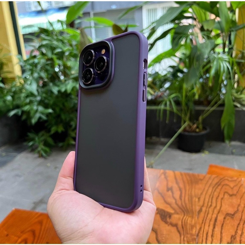 Ốp lưng LIKGUS viền màu lưng nhám mờ cho iPhone 14 serries