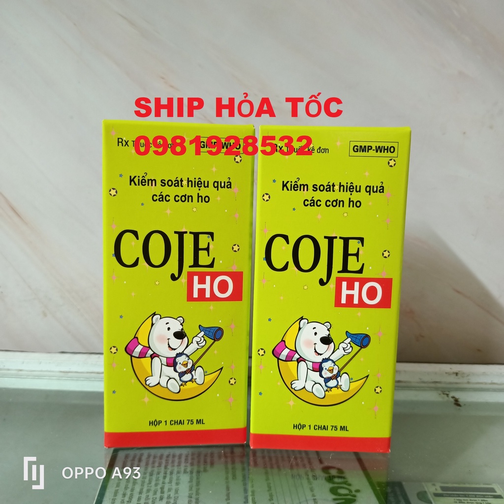 SIRO HO COJE HO LỌ 75ML, GIÚP GIẢM HO, LONG ĐỜM