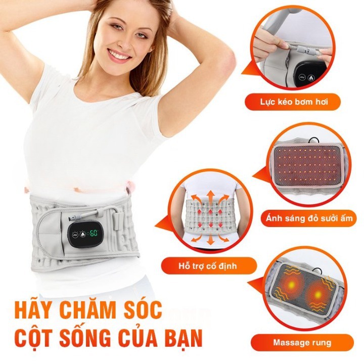 Đai Lưng Cột Sống Thoát Vị Đĩa Đệm Cao Cấp Z5,đai Hơi Kéo Giẫn Cột Sống,định Hình Cột Sống Lưng