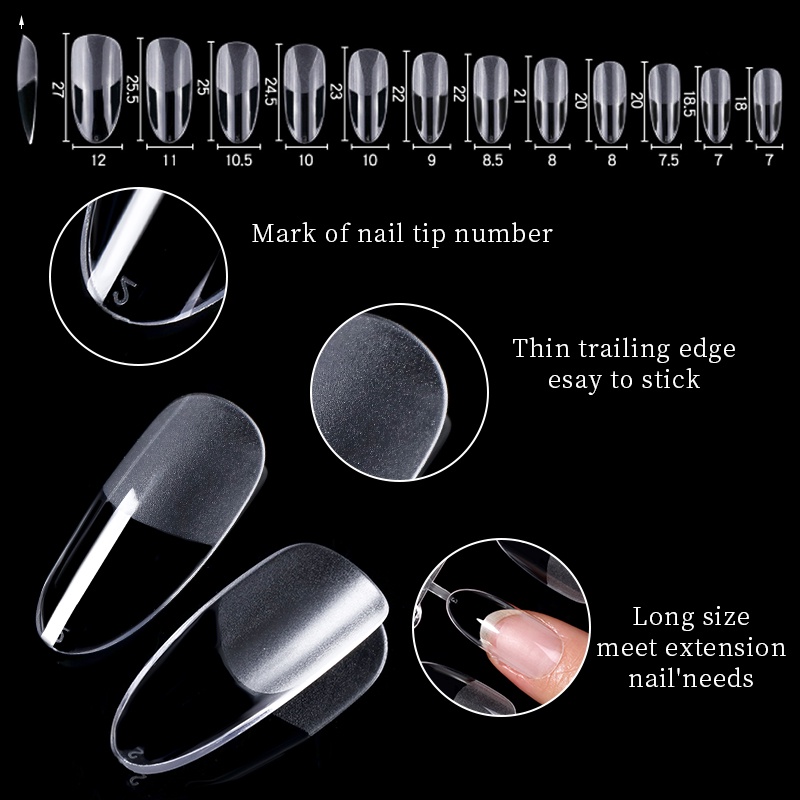 Hộp 120 móng tay giả UR SUGAR màu sắc trong suốt mờ độc đáo