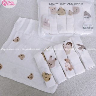 Set 6 Khăn Mặt Aden Sợi Tre 100%