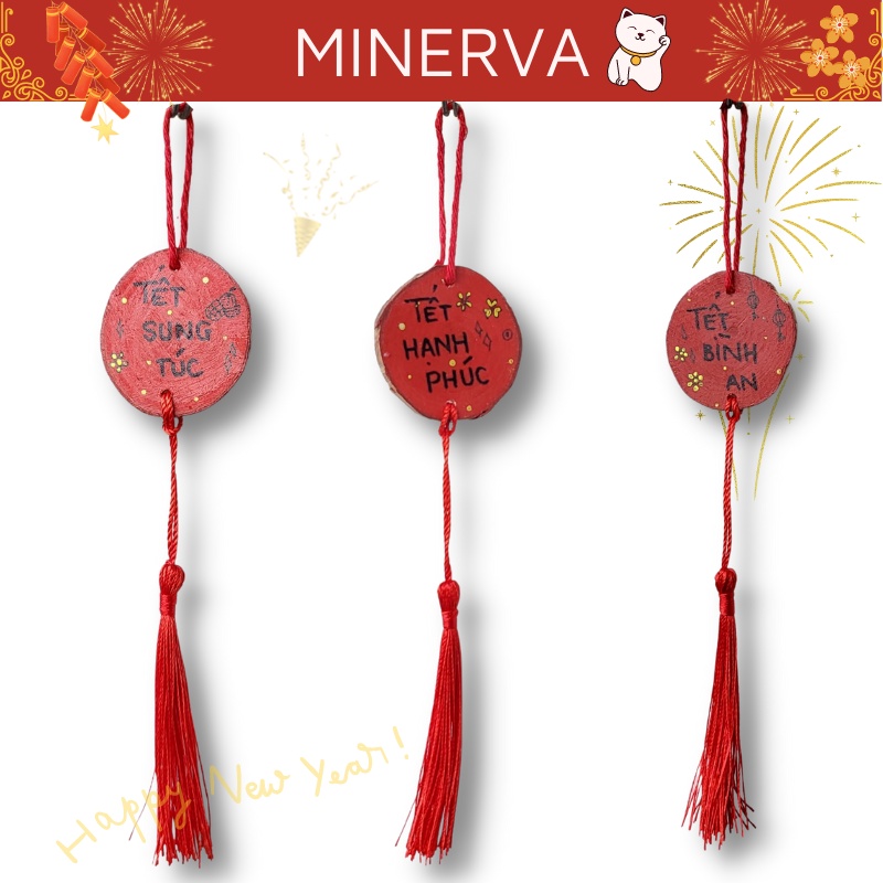 Dây treo tết treo cây mai bằng gỗ trang trí nhà cửa trang trí tết năm mới