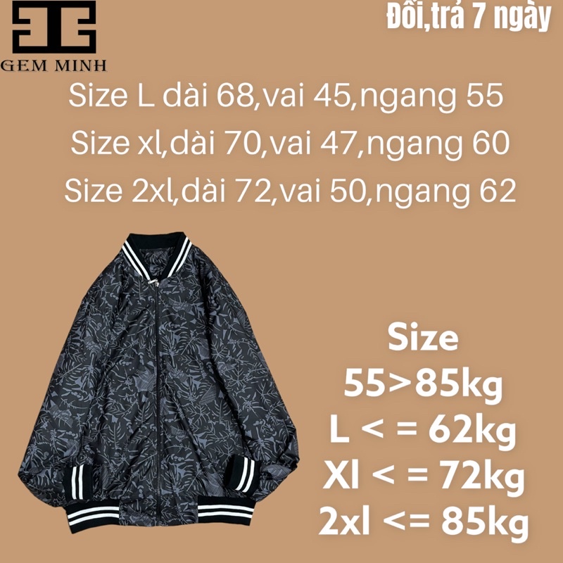 Áo khoác nam bomber hai lớp  áo gió nam bomber in hoa hoạ tiết độc lạ phong cách trẻ trung
