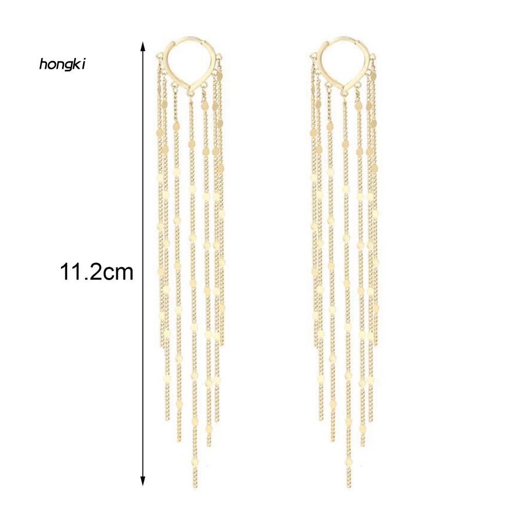 1 Đôi Bông Tai Dáng Dài Tua Rua Thời Trang Quyến Rũ Cho Nữ