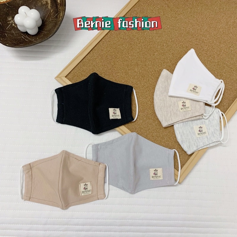 Khẩu trang vải BERNIE 2 lớp cotton 100% hữu cơ tự nhiên thông thoáng, mềm mại với da cho bé từ 0-4 tuổi-23B00001