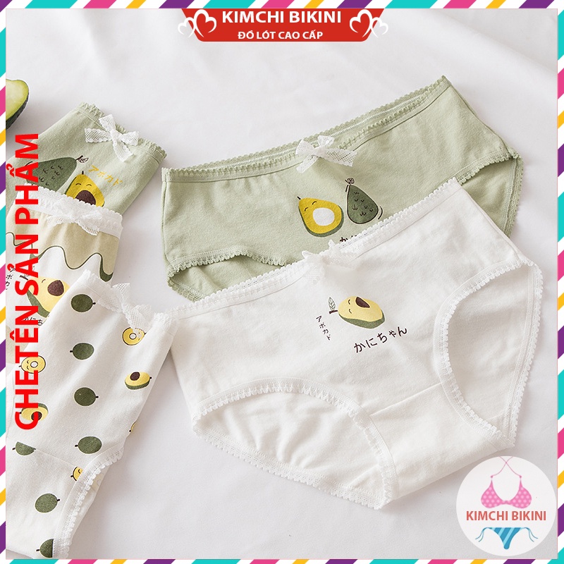 Quần lót Cotton mịn cạp chun xinh đẹp dễ thương KIMCHIBIKINI Quần lót bơ mềm mại thoáng mát QL094