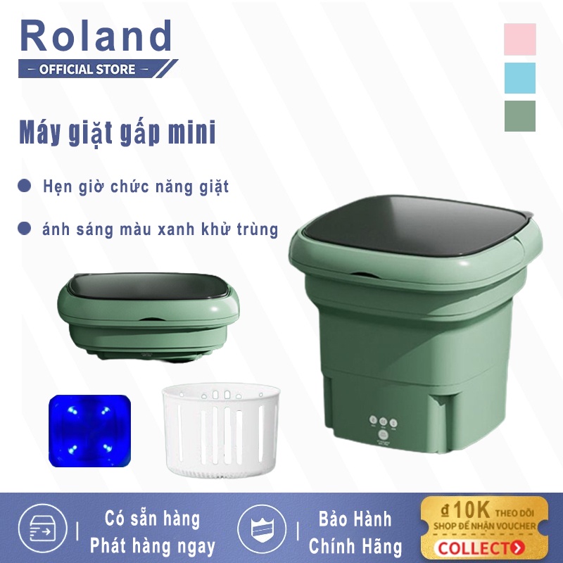 Máy Giặt Mini Cho Bé Máy Giặt Đồ Mini Gấp Gọn Di Động Vắt Khô Khử Khuẩn Bằng Ánh Sáng Xanh Đèn